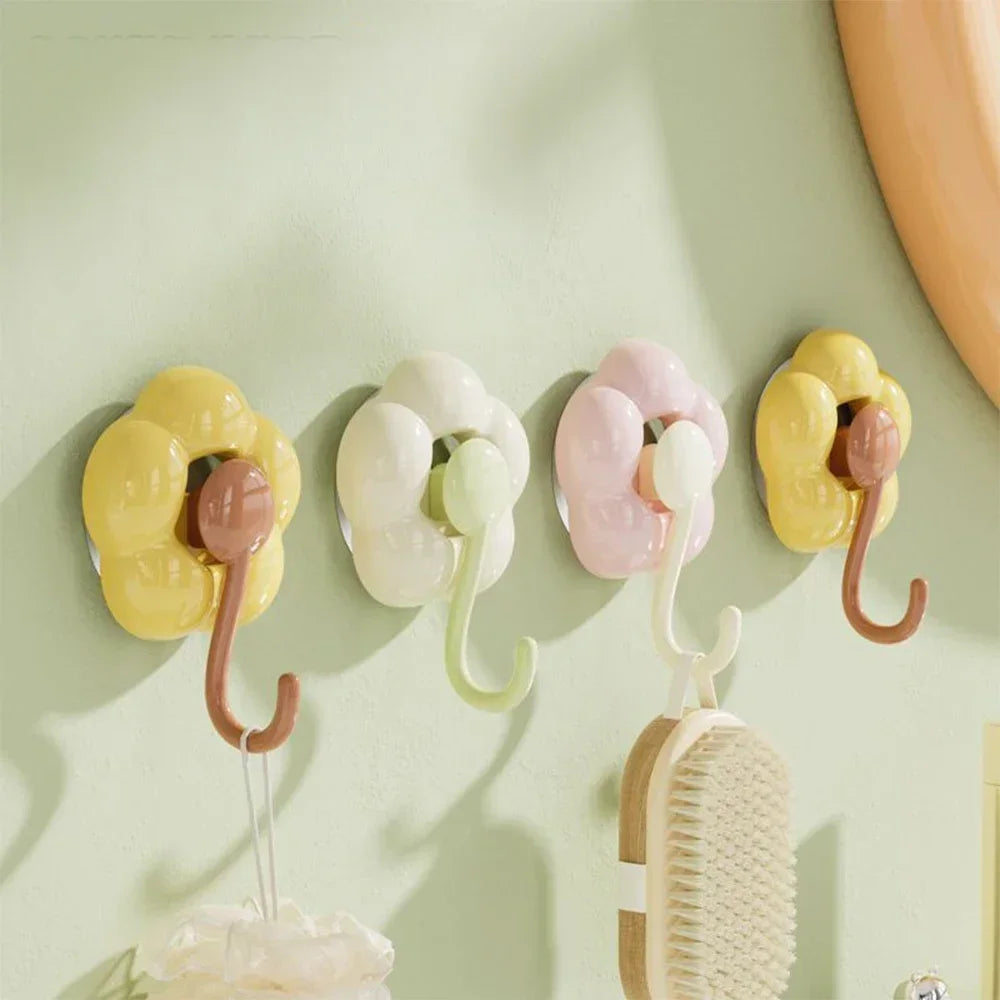 Colorful Flower-shaped Wall Hooks With Rotating Design on Luulla