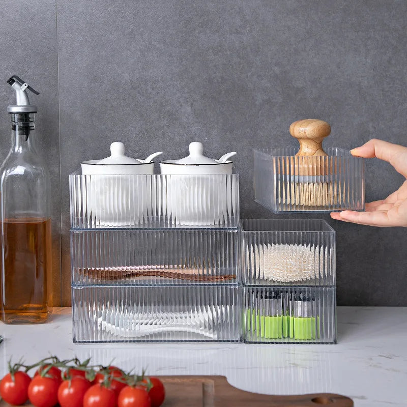 Stackable Transparent Kitchen Storage Containers With Lids on Luulla